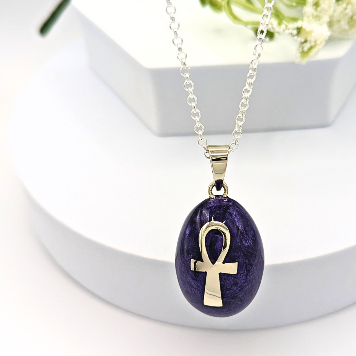 Purple Ankh Chime Necklace
