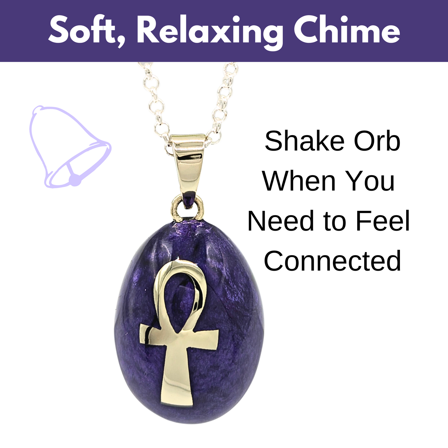 Purple Ankh Chime Necklace