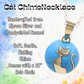 Blue Cat Chime Necklace