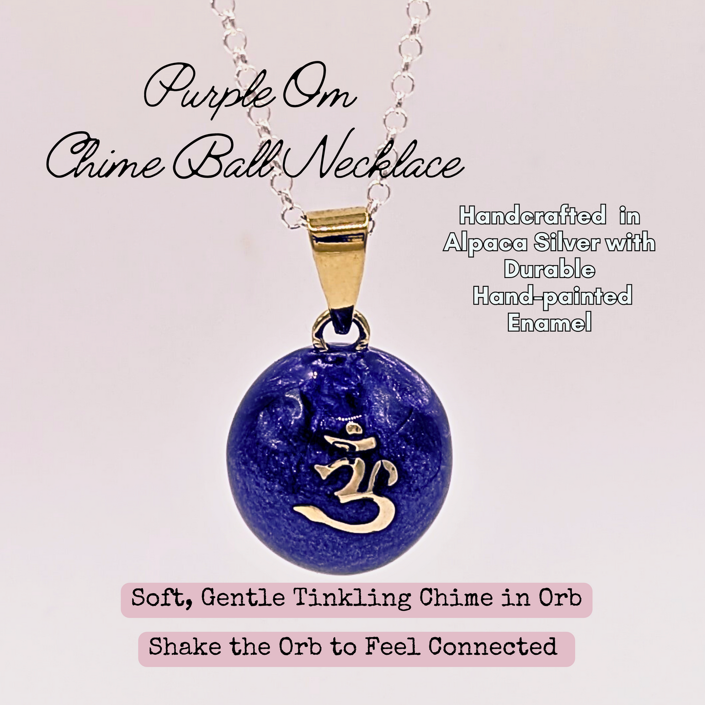 Purple Om Chime Necklace