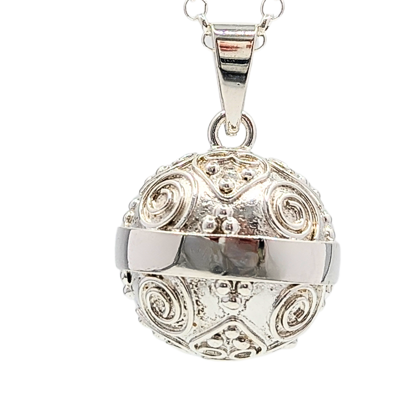 Heart with Scrolls Chime Necklace