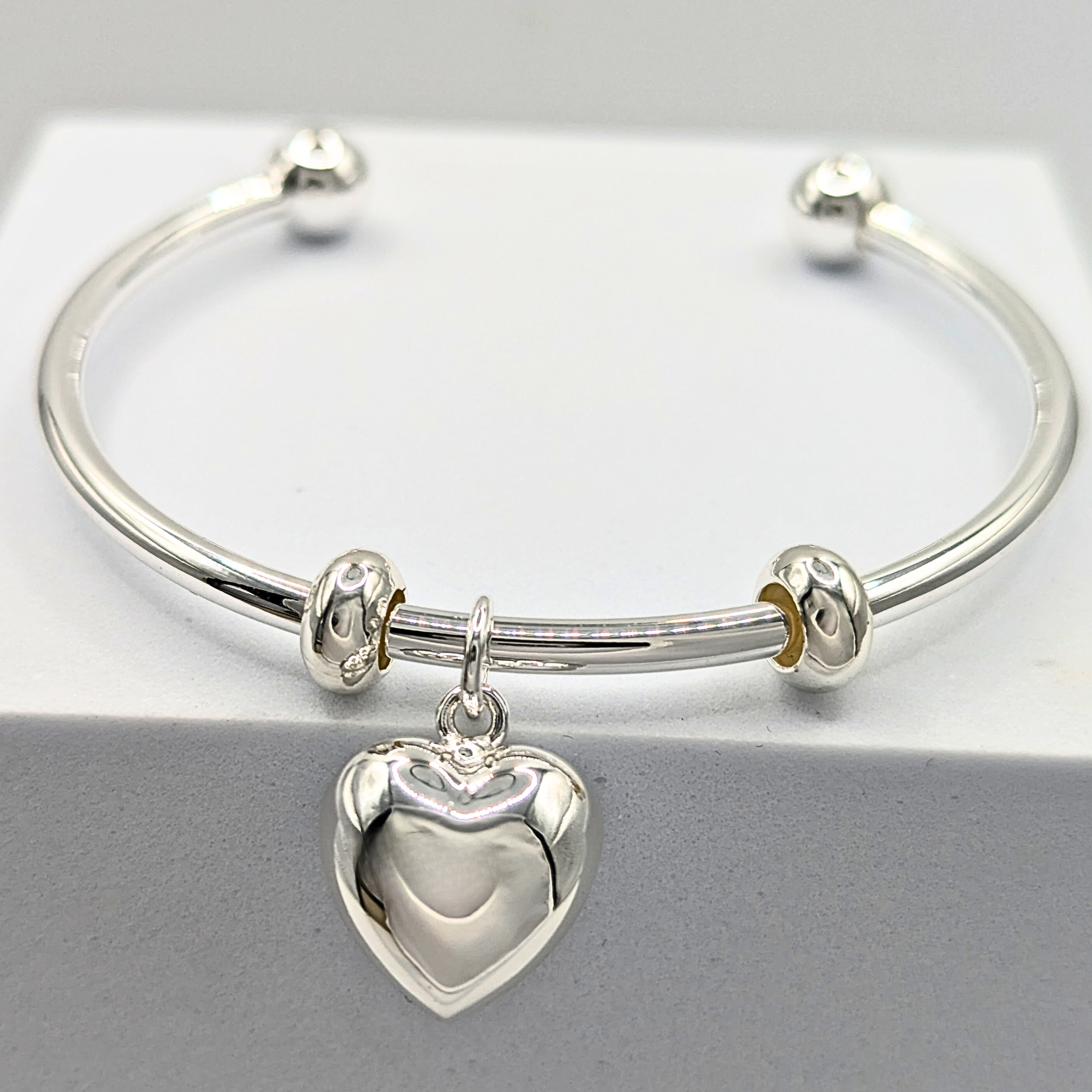 Heart Harmony Ball Bangle Bracelet in Silver: Fairy Bell, Angel Caller