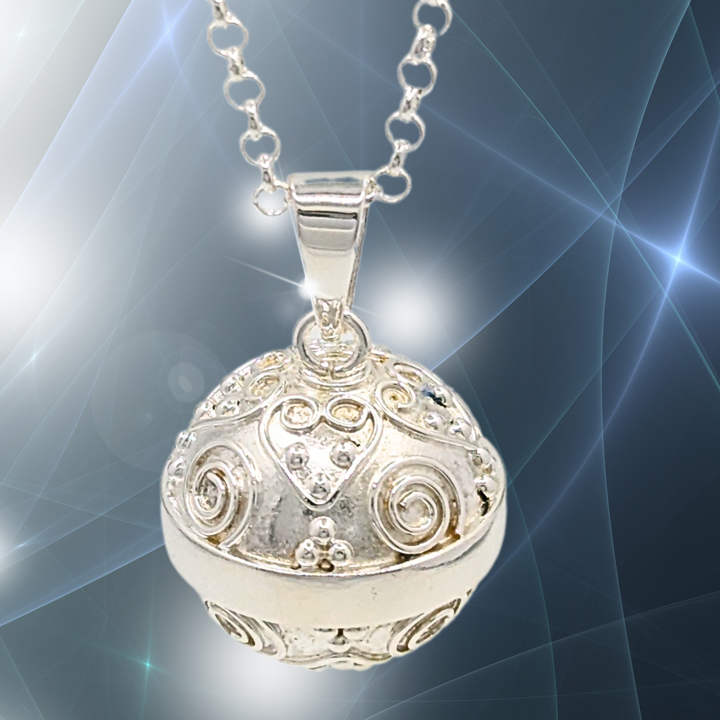 Heart with Scrolls Chime Necklace