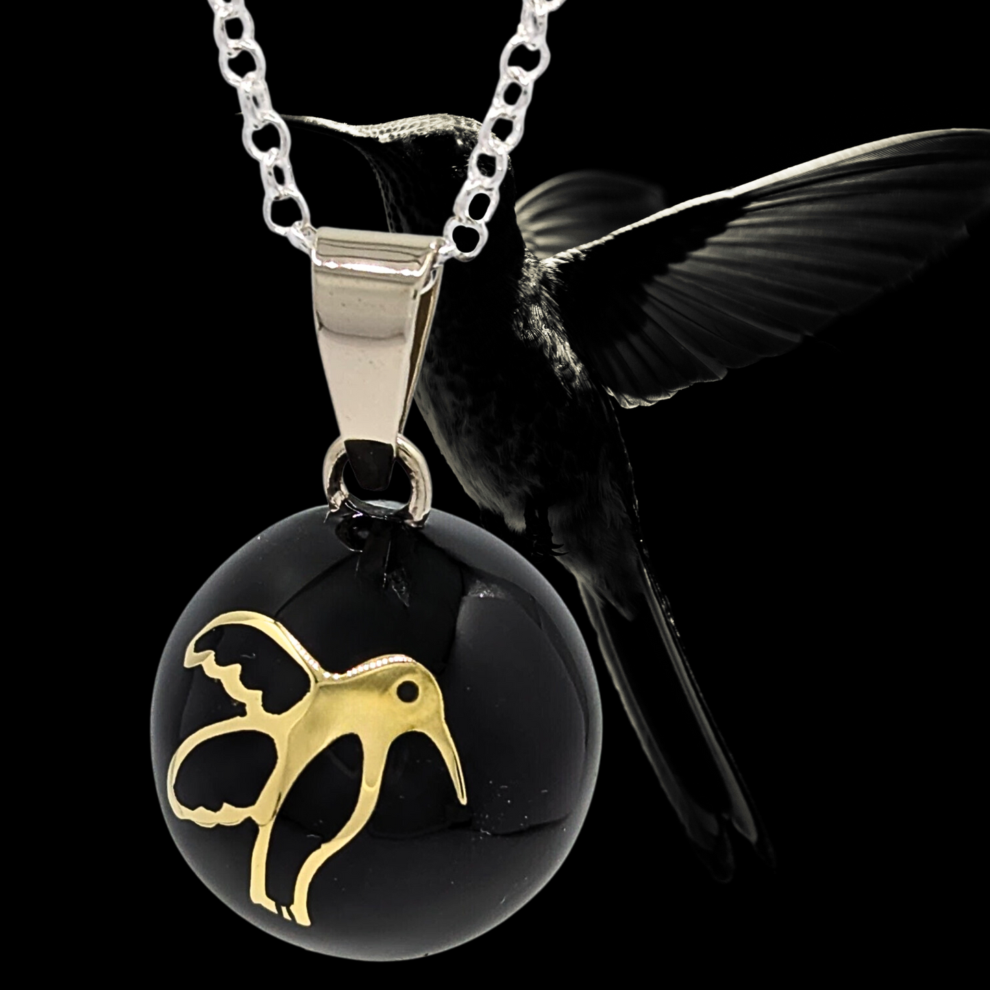 Black Hummingbird Angel Caller - FINAL SALE