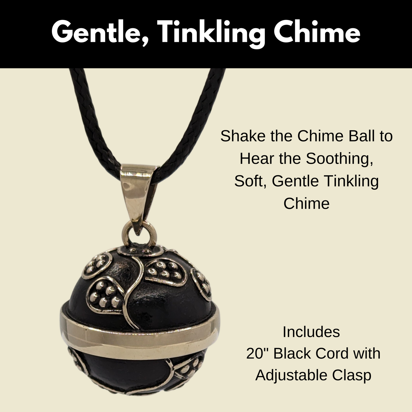 Matte Black Vine Chime Necklace