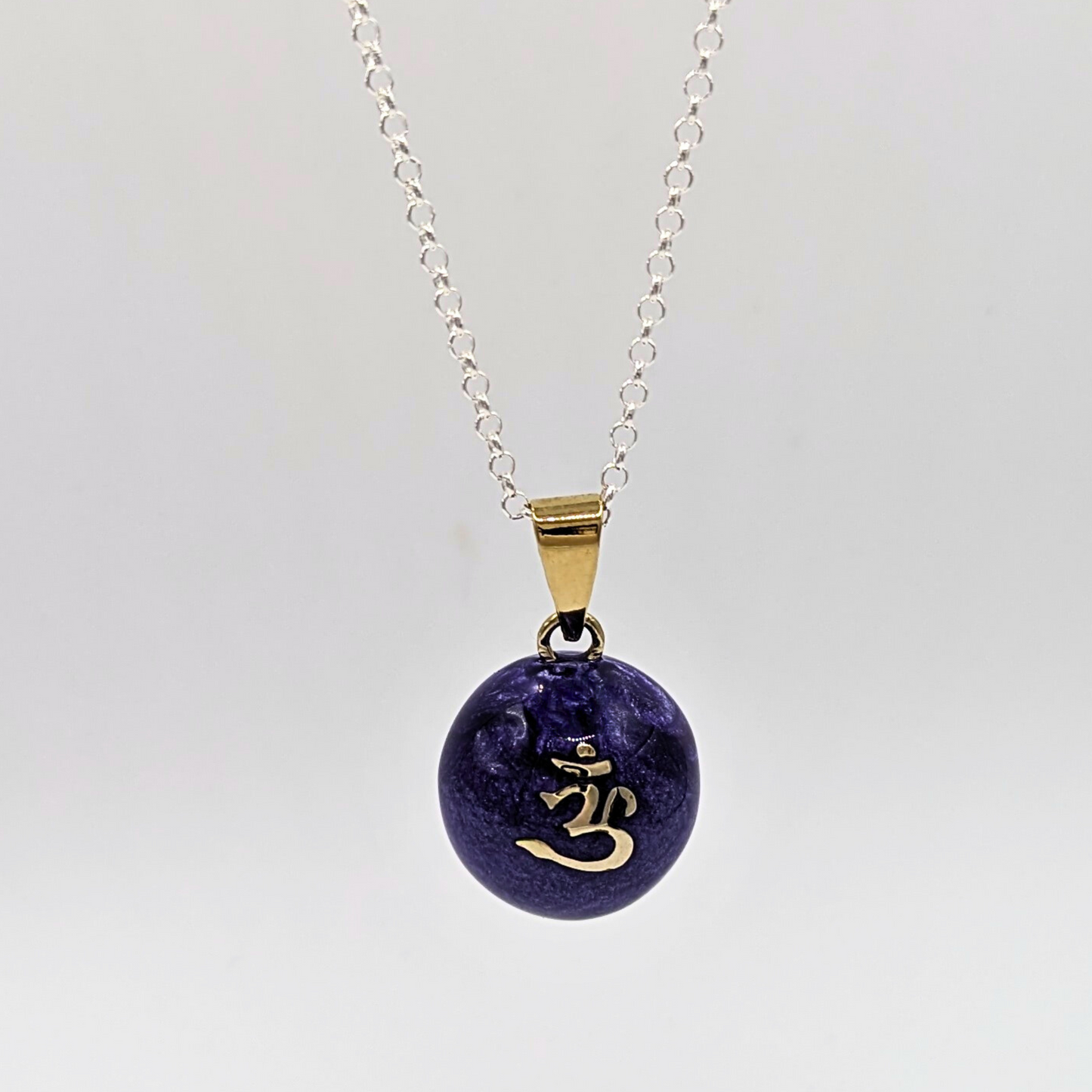 Purple Om Chime Necklace