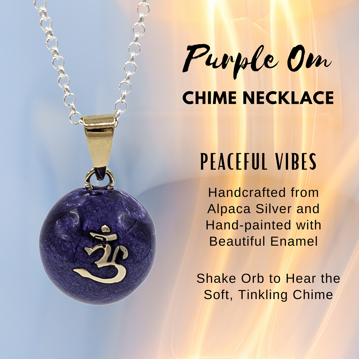 Purple Om Chime Necklace