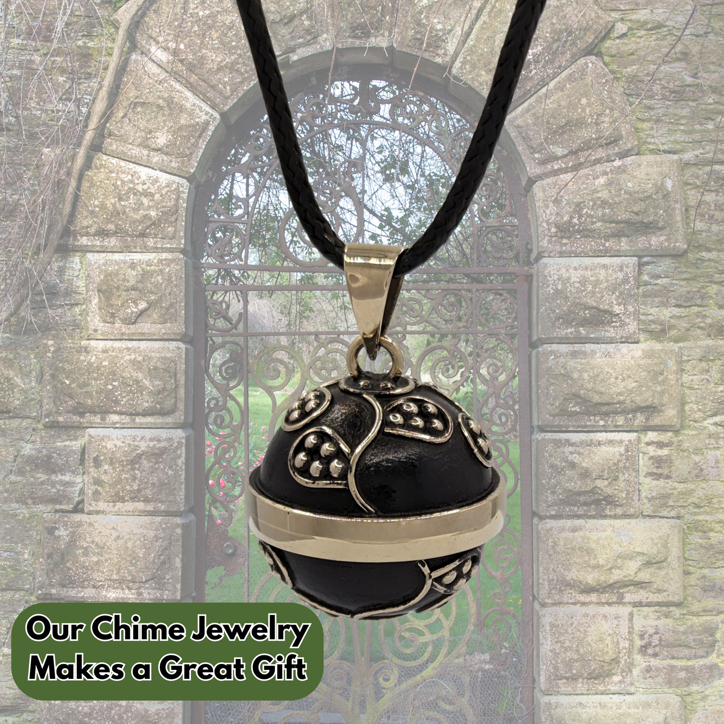 Matte Black Vine Chime Necklace
