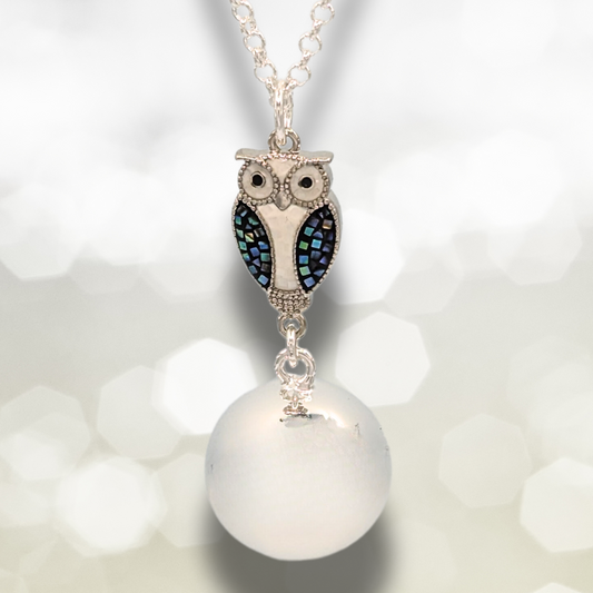 NEW- Mosaic Owl Harmony Ball Necklace