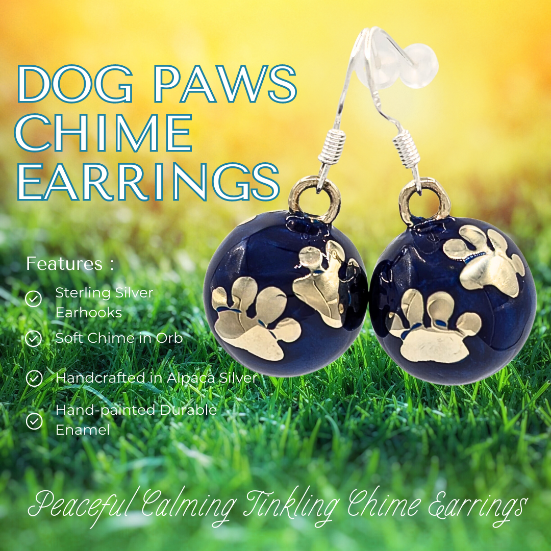 Paws Chime Earrings in Navy