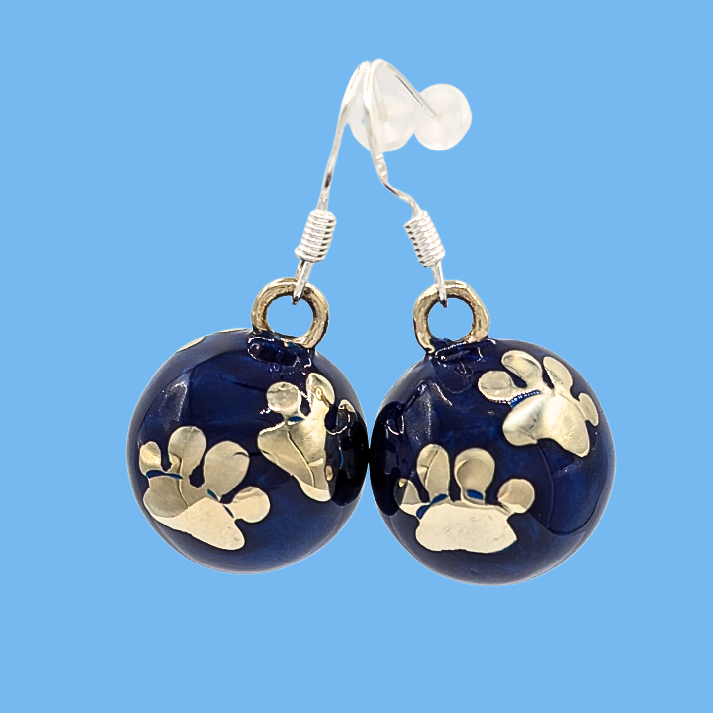 Paws Chime Earrings in Navy