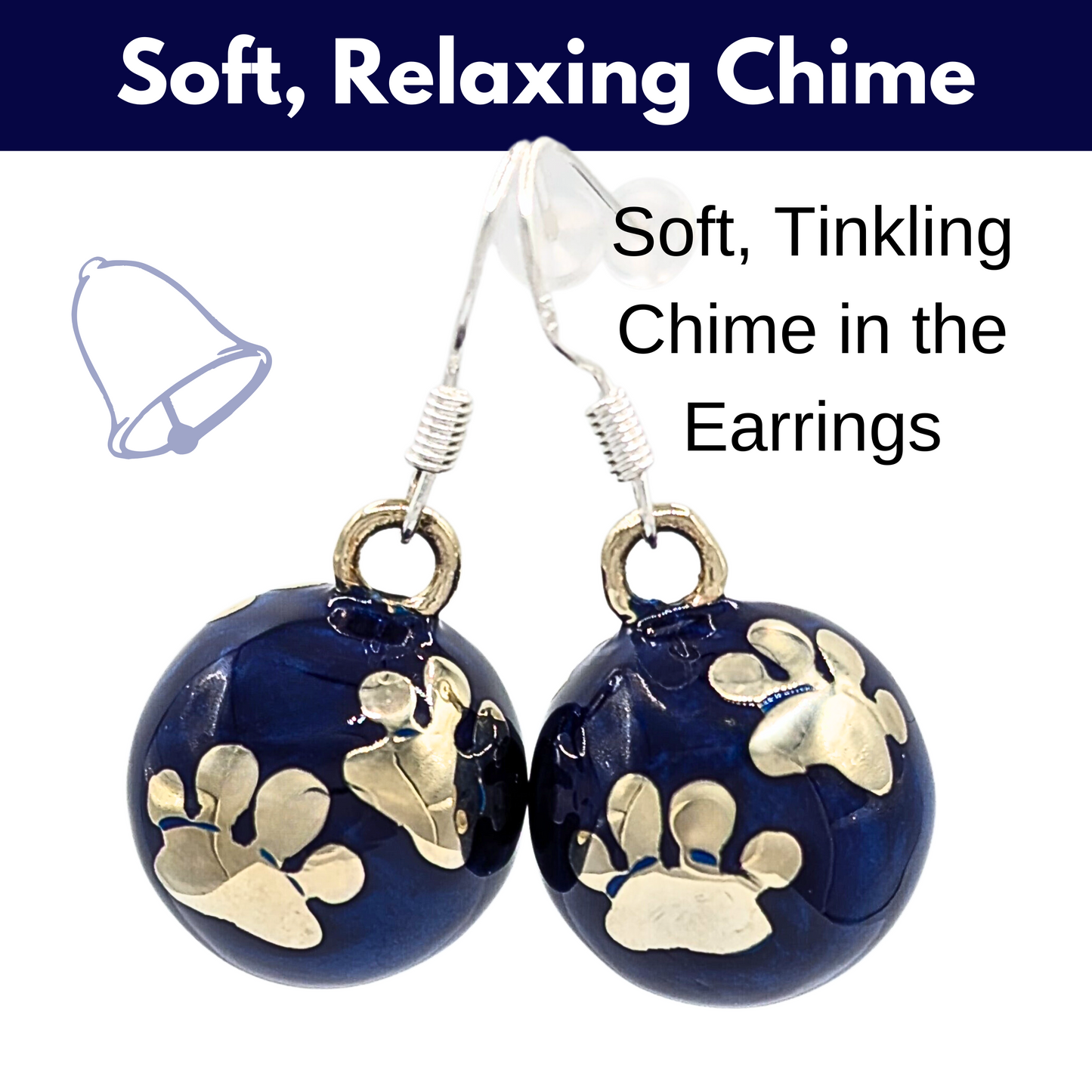 Paws Chime Earrings in Navy