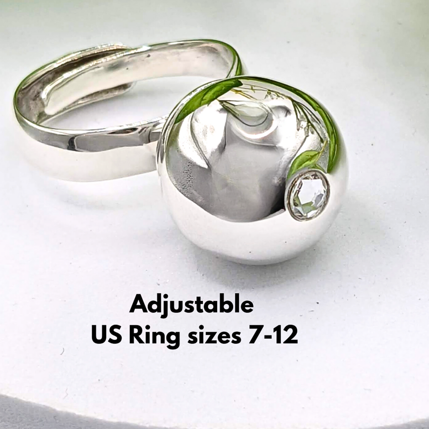 Zirconia Orb Sterling Silver Ring