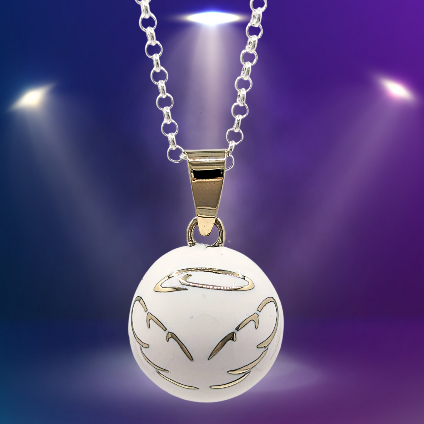 White Halo Chime Necklace