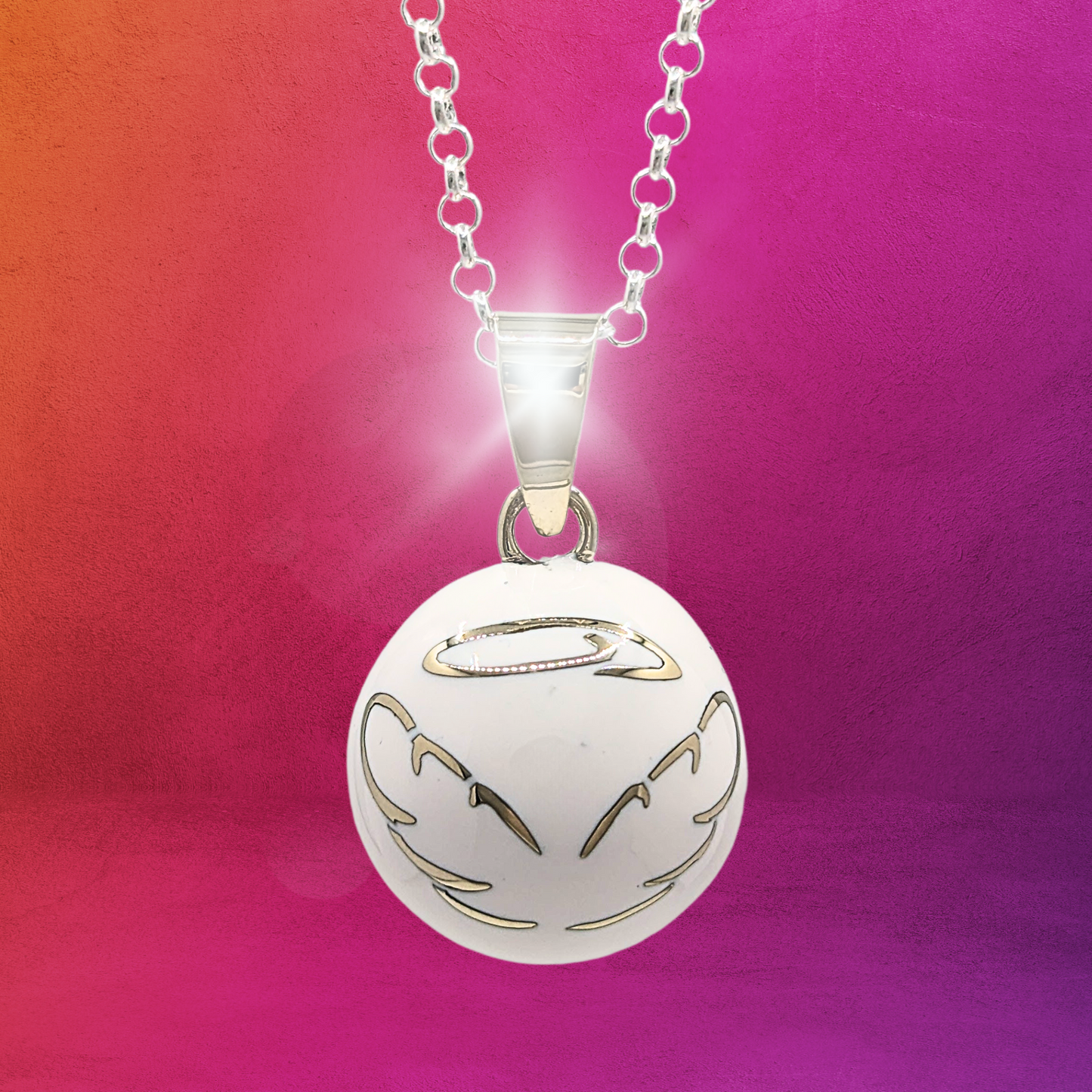 White Halo Chime Necklace