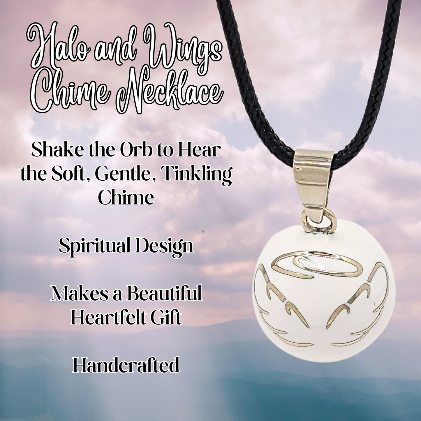 White Halo Chime Necklace