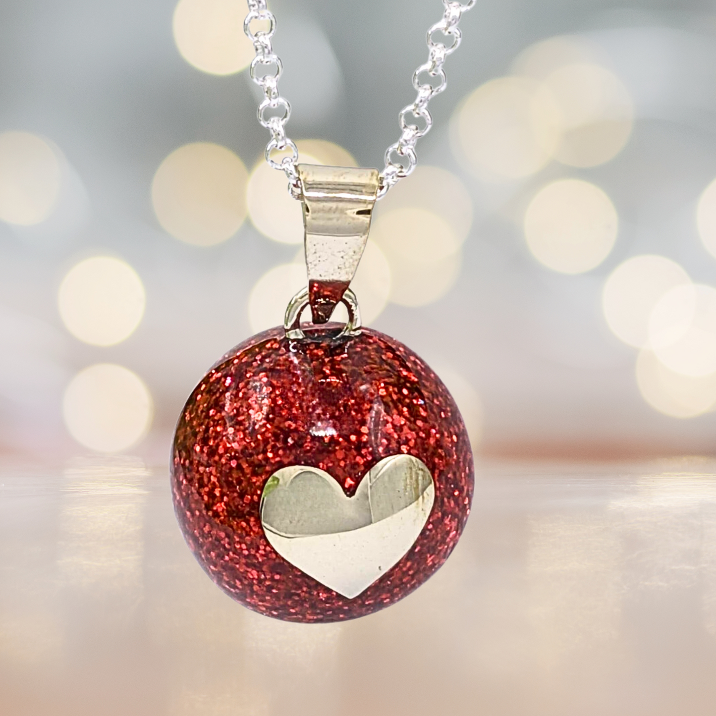 Sparkle Heart Chime Necklace