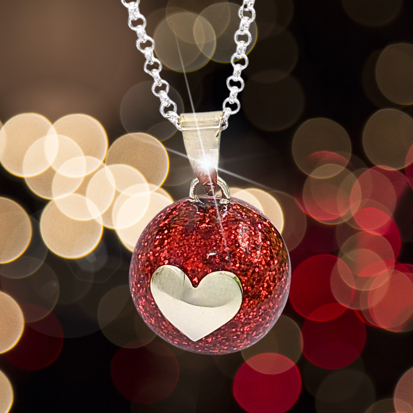 Sparkle Heart Chime Necklace