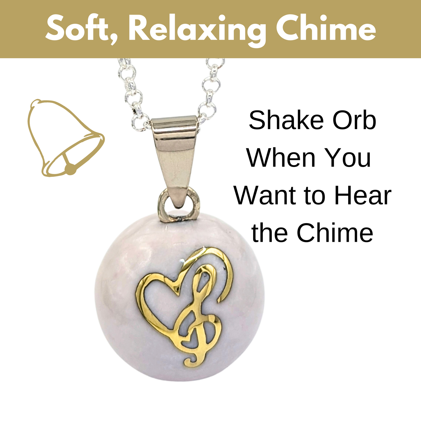 White Music Lover Chime Necklace
