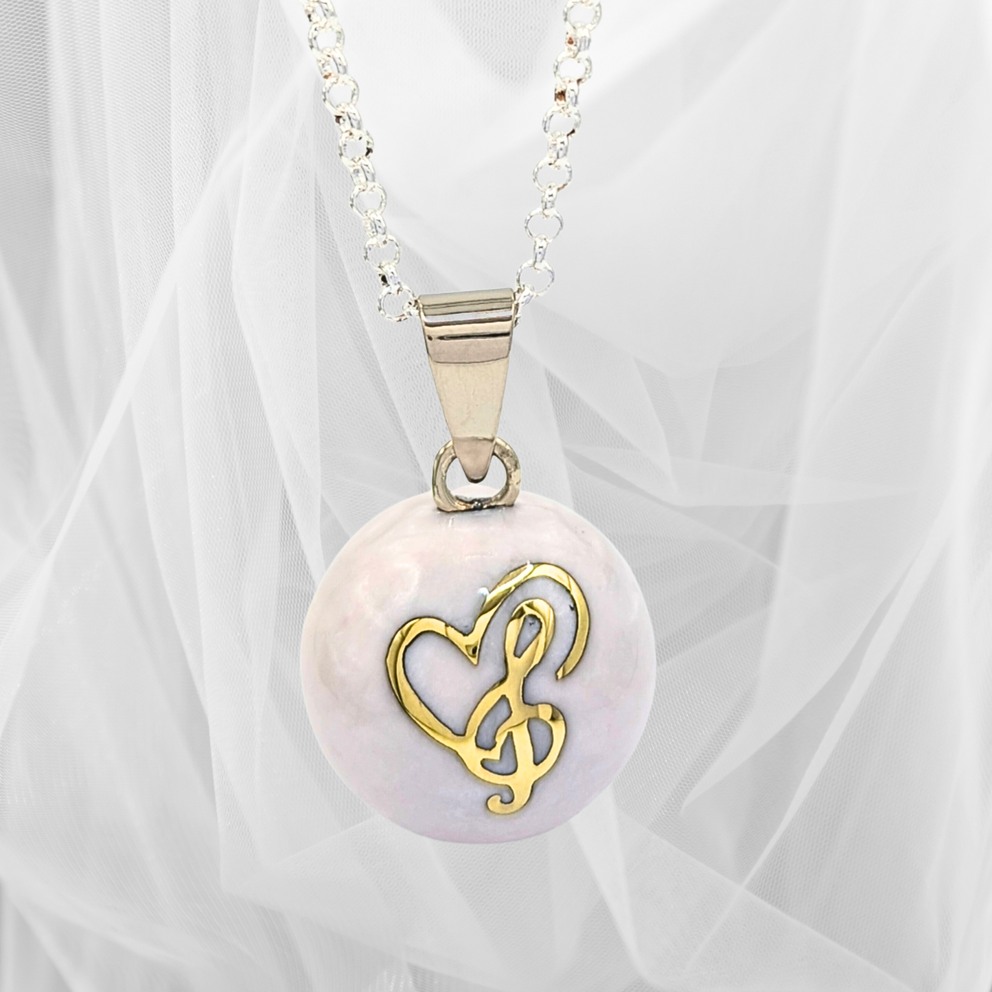 White Music Lover Chime Necklace