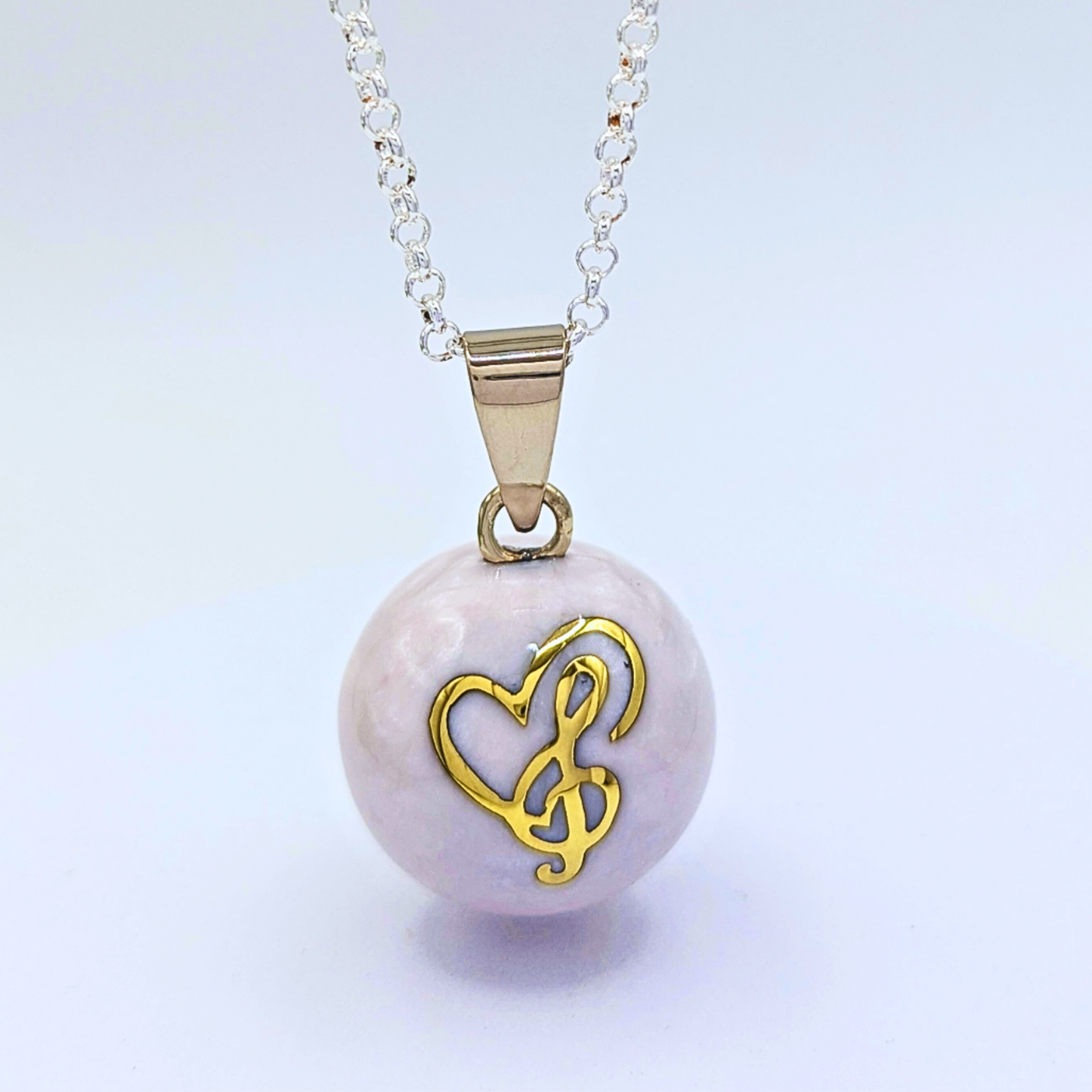 White Music Lover Chime Necklace