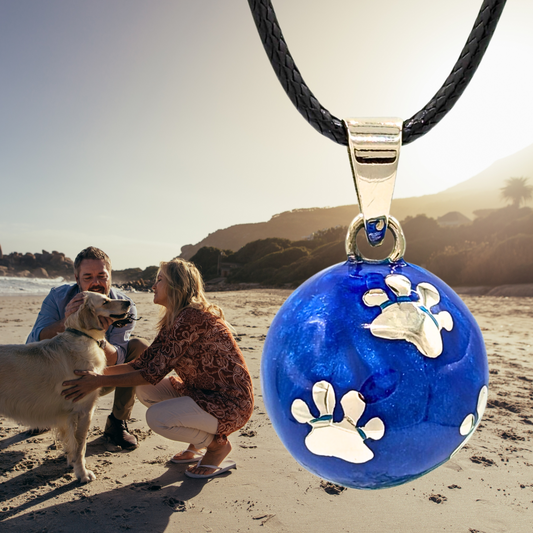 Blue Paws Chime Necklace