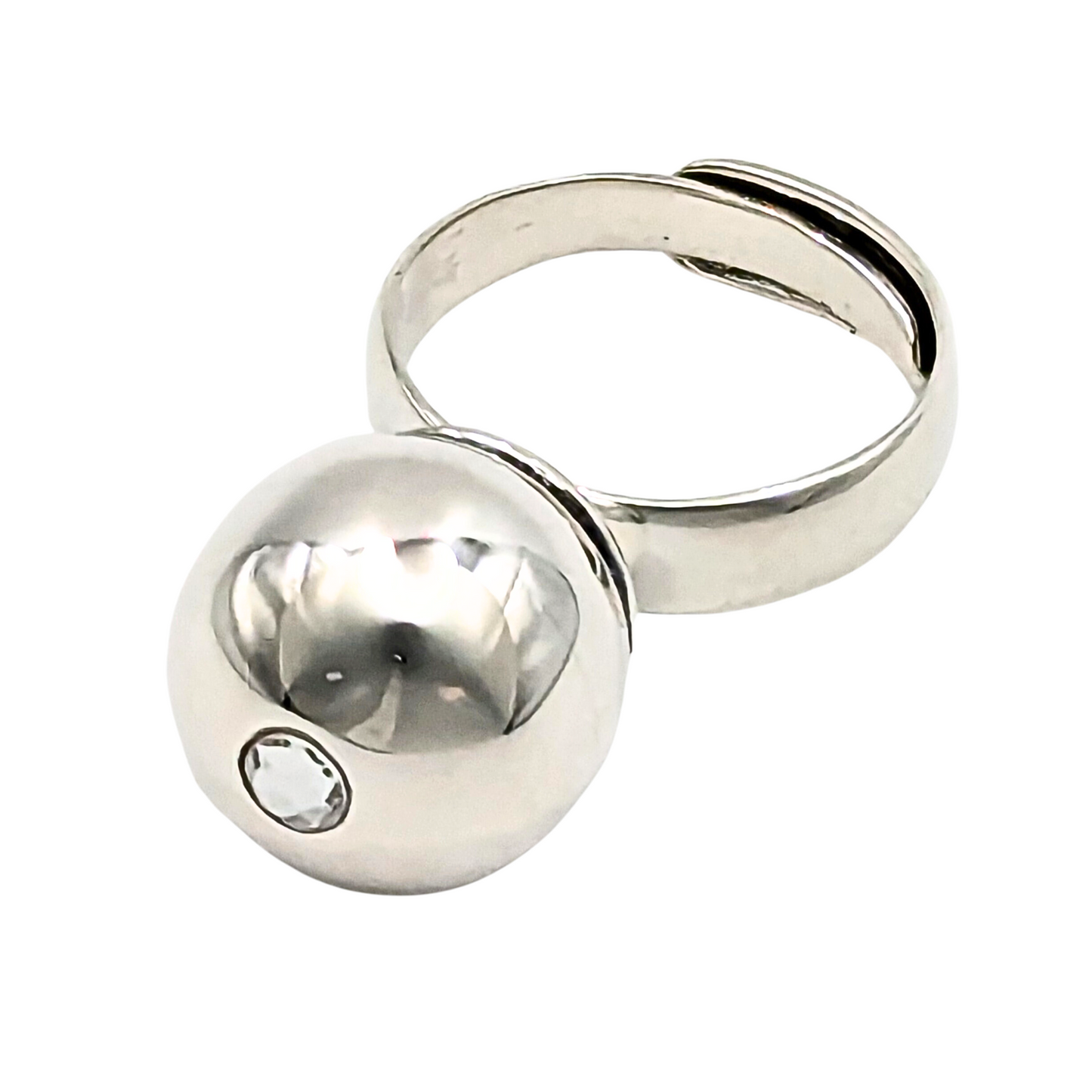 Zirconia Orb Sterling Silver Ring