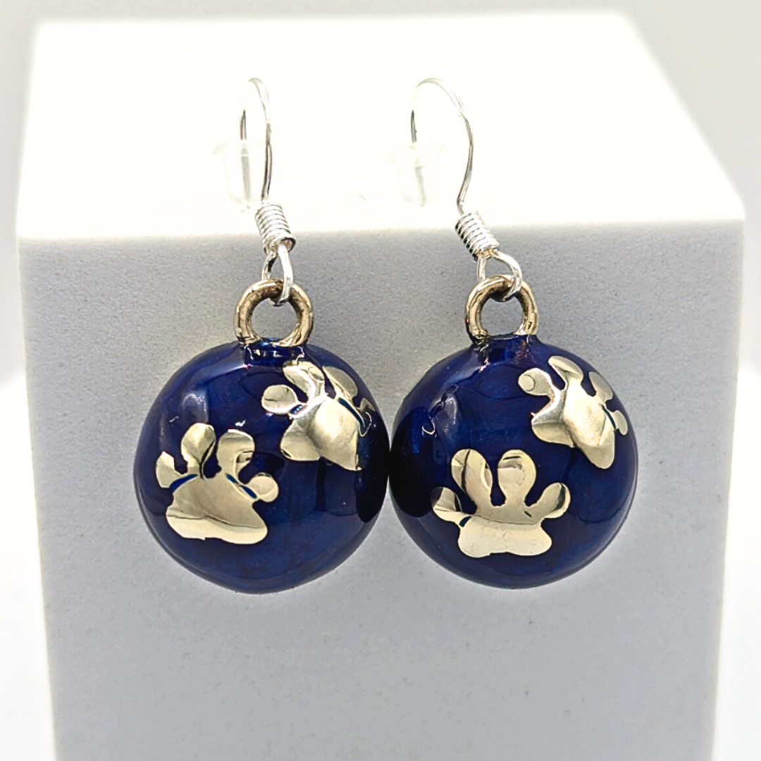 Paws Chime Earrings in Navy