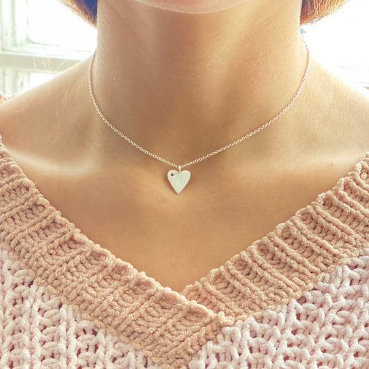 Silverpolished Heart Necklace