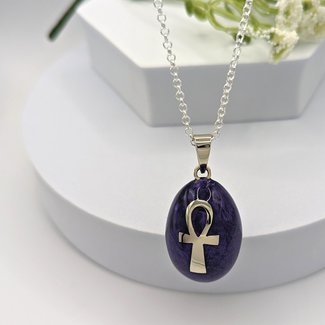 Purple Ankh Chime Necklace