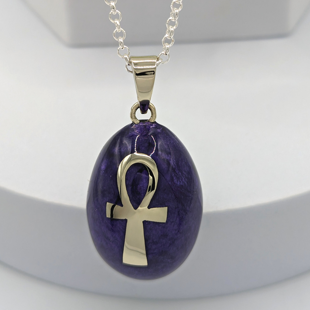 Purple Ankh Chime Necklace