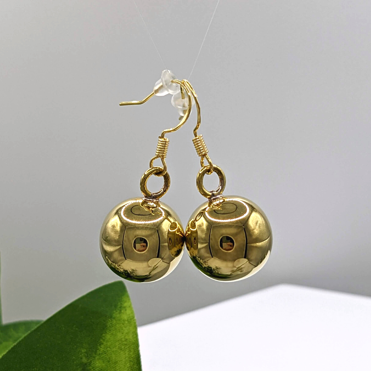Gold Angel Caller Chime Earrings - Nature Reflections