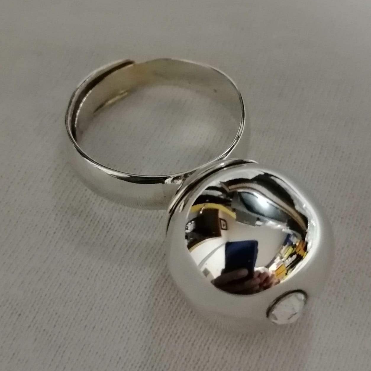 Zirconia Orb Sterling Silver Ring - Nature Reflections
