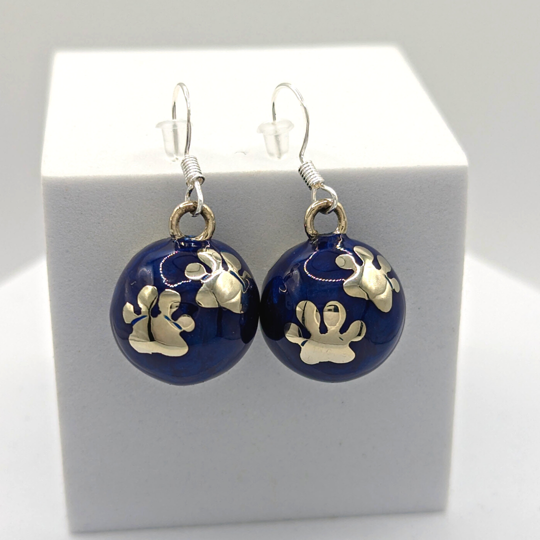 Paws Chime Earrings in Navy
