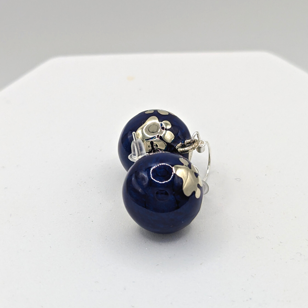 Paws Chime Earrings in Navy