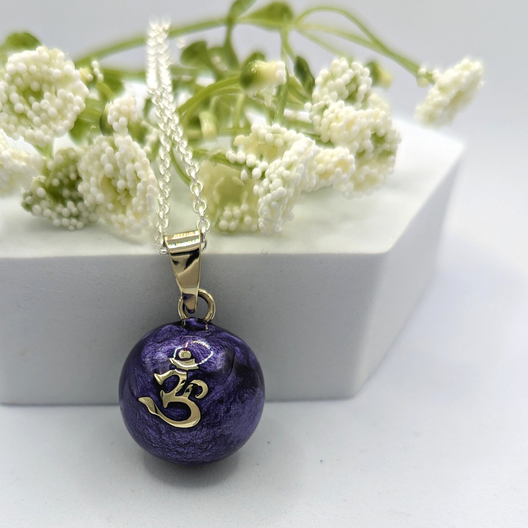 Purple Om Chime Necklace