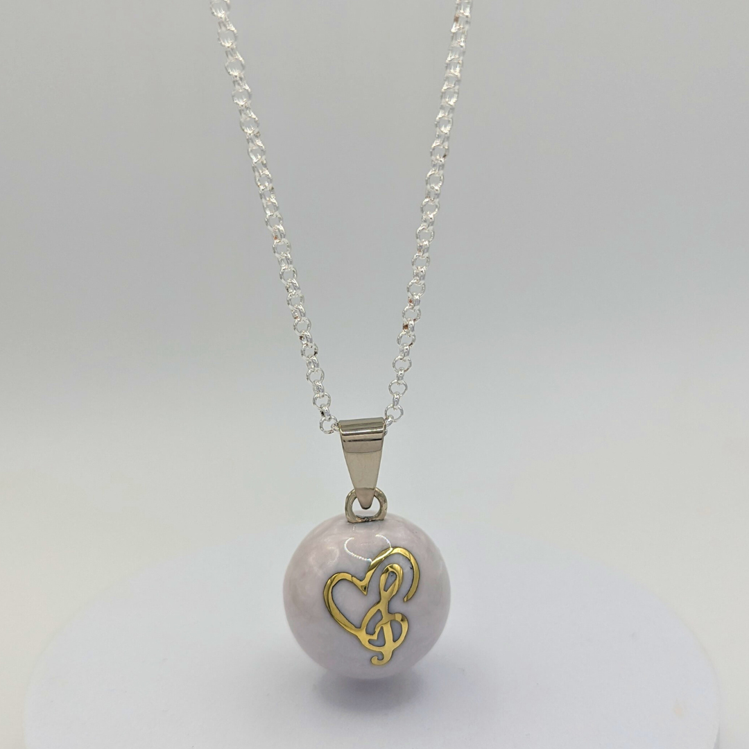White Music Lover Chime Necklace