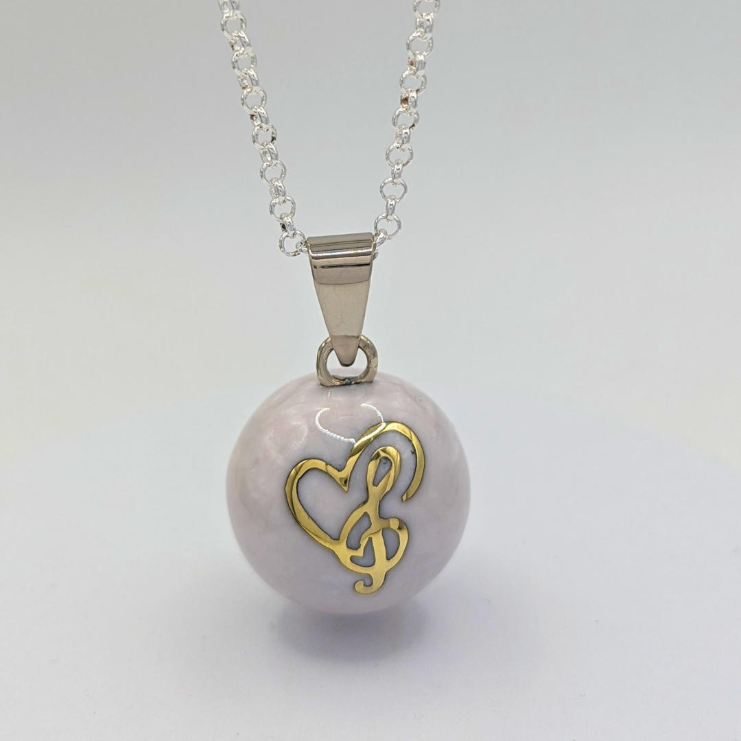 White Music Lover Chime Necklace