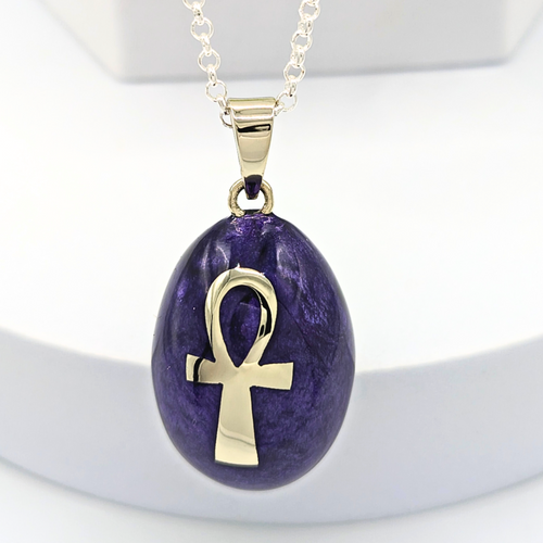 Purple Ankh Chime Necklace