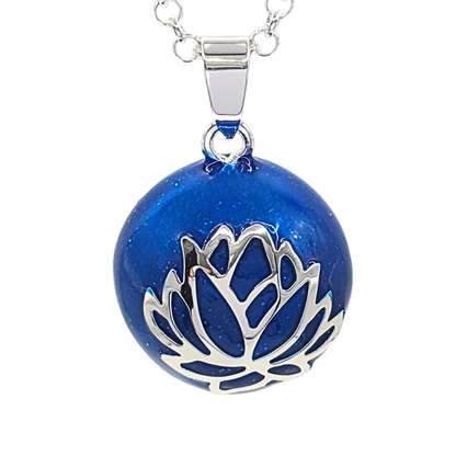 Blue Lotus Harmony Ball Chime Necklace