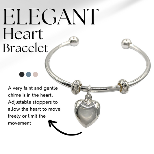 Heart Harmony Ball Bangle Bracelet in Silver