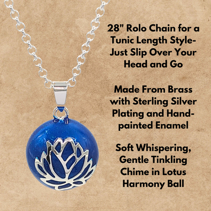 Blue Lotus Harmony Ball Chime Necklace