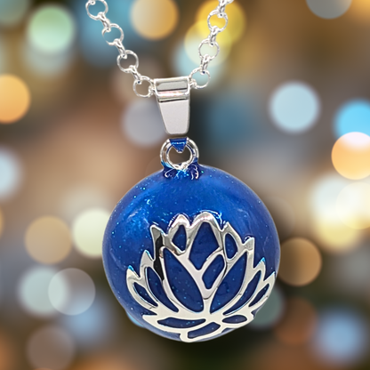 Blue Lotus Harmony Ball Chime Necklace