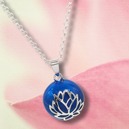 Blue Lotus Harmony Ball Chime Necklace