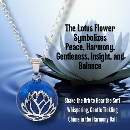 Blue Lotus Harmony Ball Chime Necklace