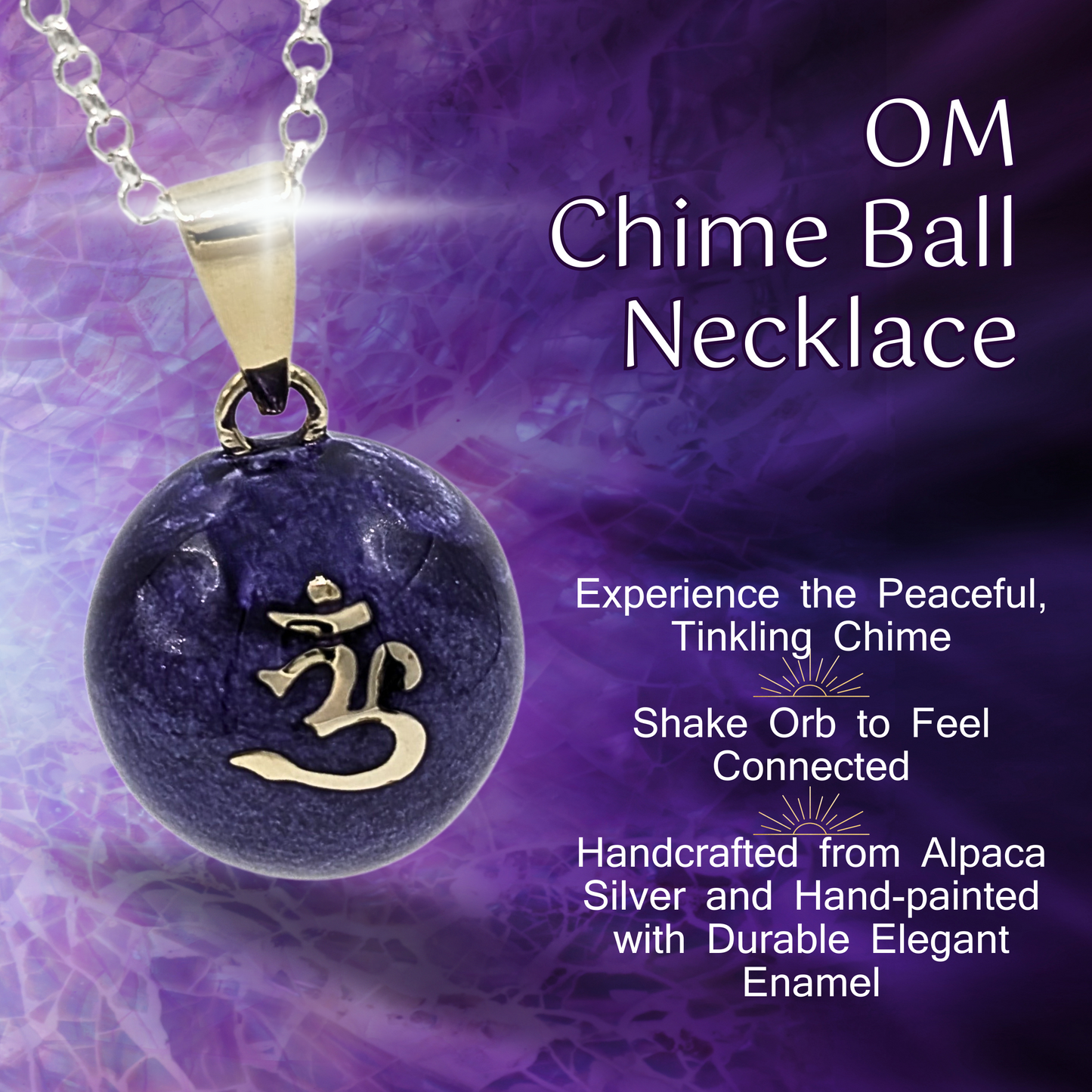 Purple Om Chime Necklace