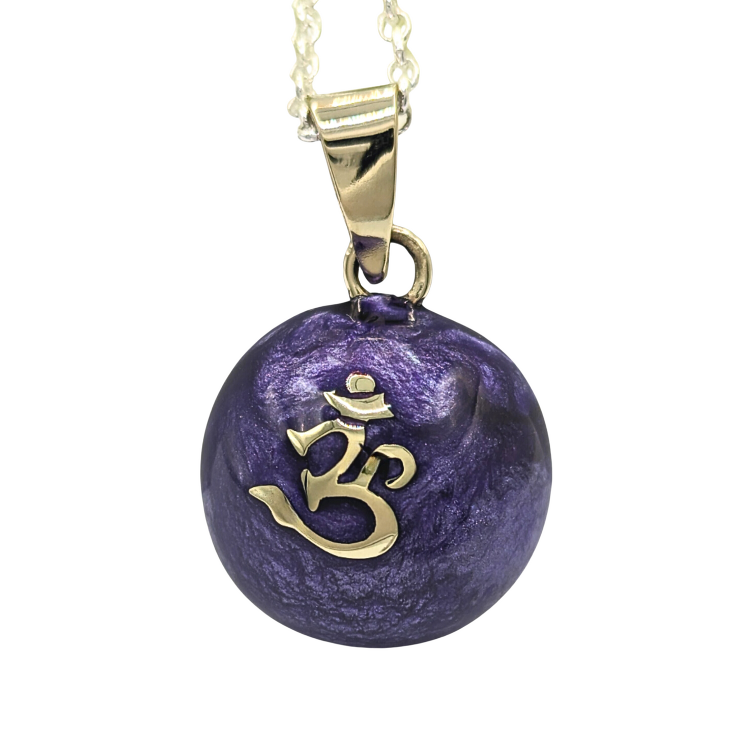 Purple Om Chime Necklace