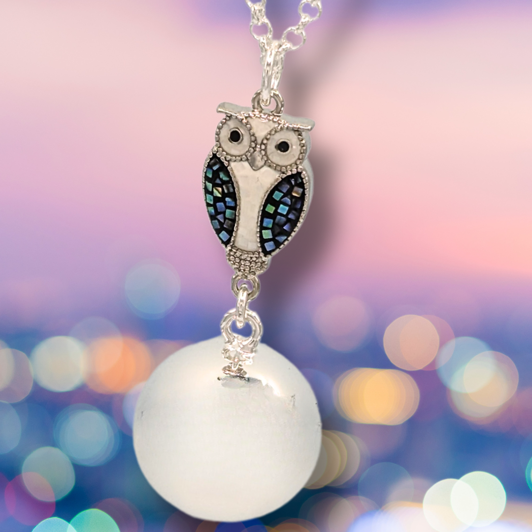 NEW- Mosaic Owl Harmony Ball Necklace