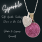 Pave Heart Pink Chime Necklace