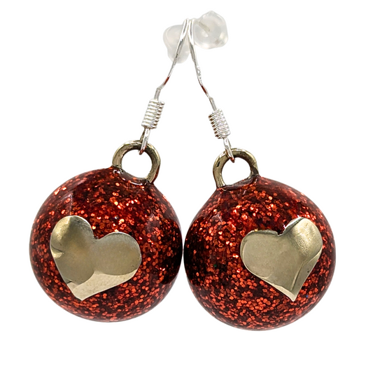 Red Heart Chime Earrings - FINAL SALE
